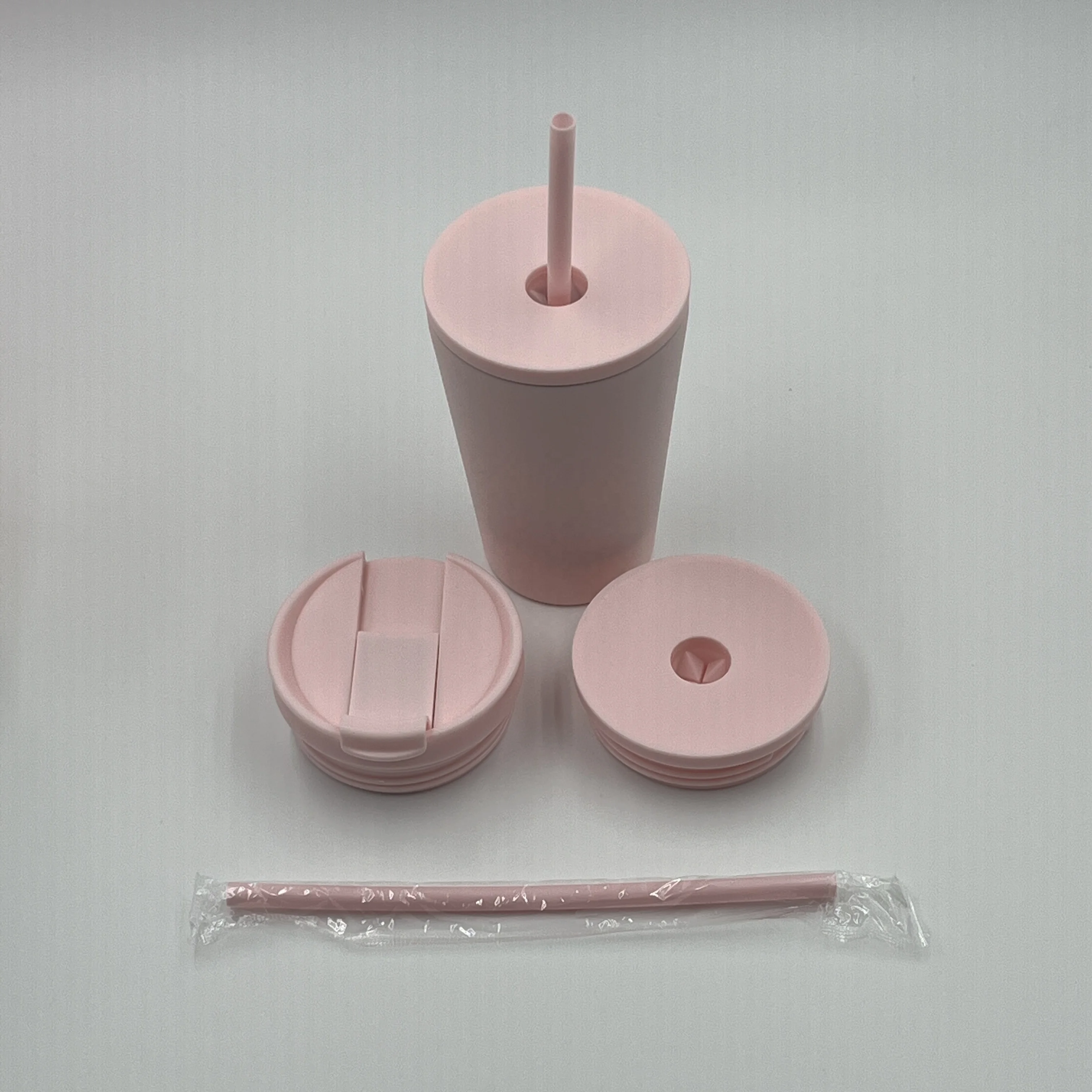 Custom Logo Double Wall 18/8 Stainless Steel Tumbler Powder Coated Insulated Bulk Coffee Tumbler With Lids And Straw