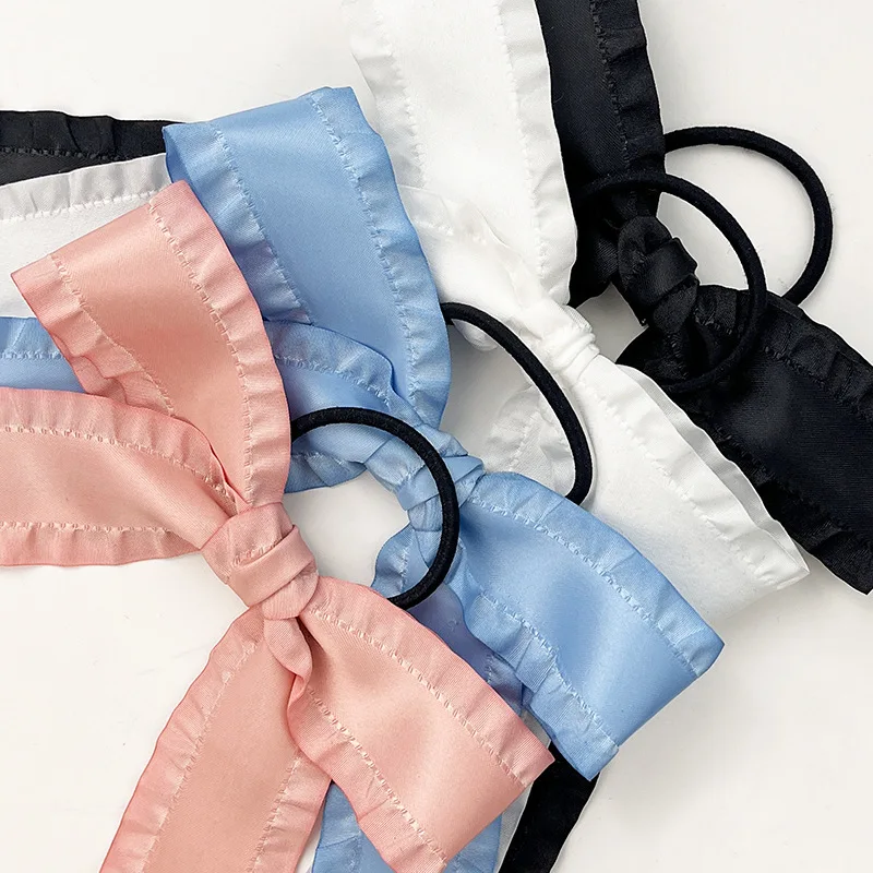 Ballet Style Wave Bow Ribbon Hair Rope Cute Double ponytail Bow Hair Accessories for Women