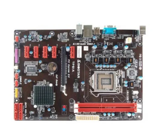 Оригинальная игровая материнская плата Biostar TP61A H61 LGA 1155 DDR3 6PCIE 6GPU ATX