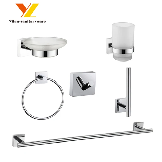 Modern Bath hardware Set Wall Mounted Brass Bathroom Accessories Set