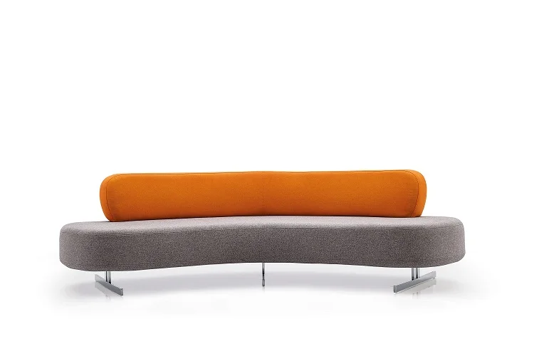 Овальный полудиван диван для отдыха круглый комбинированный (HY-sofa02)