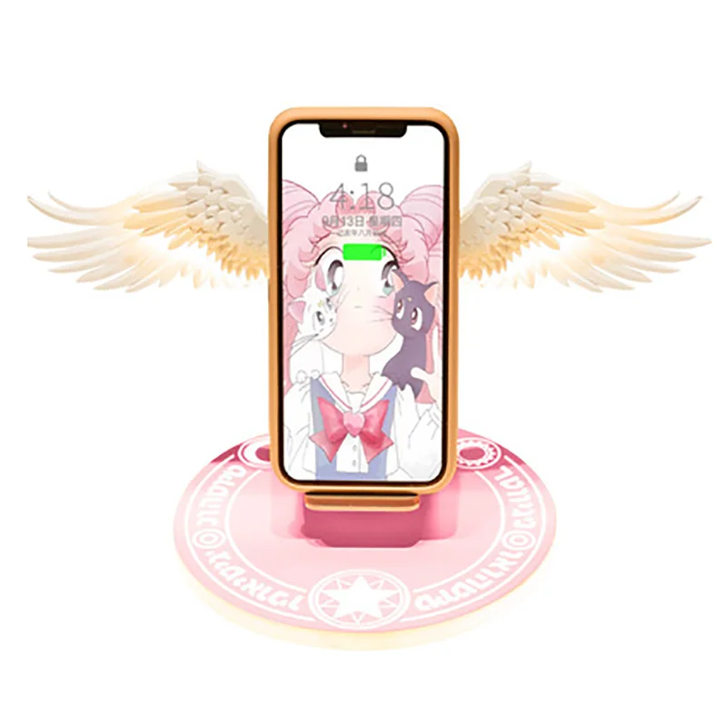 Универсальное быстрое зарядное устройство для смартфонов usd type-c Angel Wing 5v qi QC Беспроводное зарядное устройство