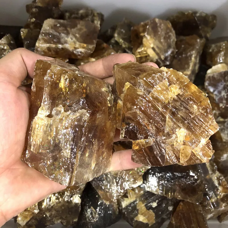 crystals wholesale bulk chrysophoron stone raw amber calcite crystal rough stone