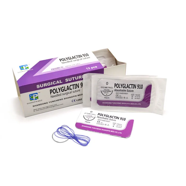 Surgical dental suture materials PGA polyglactin 910 types of surgical sutures manufacturer