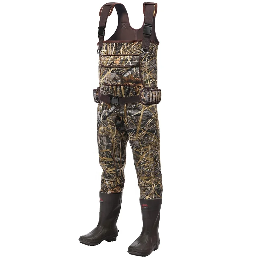 5mm Duck Hunting Waders with  Camo Wader Boot foot 600G Thinsulate  Insulated
