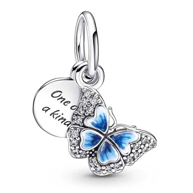 Wholesale DIY Jewelry Blue Series Charms For Jewelry Making 40 Patterns Silver Bracelets Charms