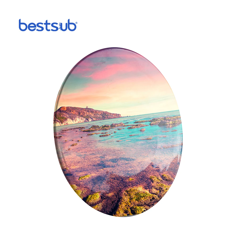 BestSub Wholesale Custom Sublimation Flat Round Ceramic Plate