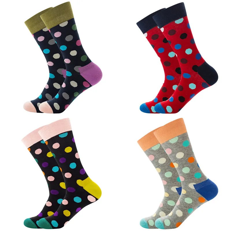 Bonypony Colorful Cotton Fun Bright Dots Patterned Socks Classic Fashion Socks for Men & Women