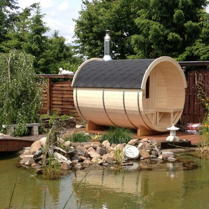 Souna Traditional Steam Cedar Barrel Outdoor Sauna House Outdoor Big In Poland