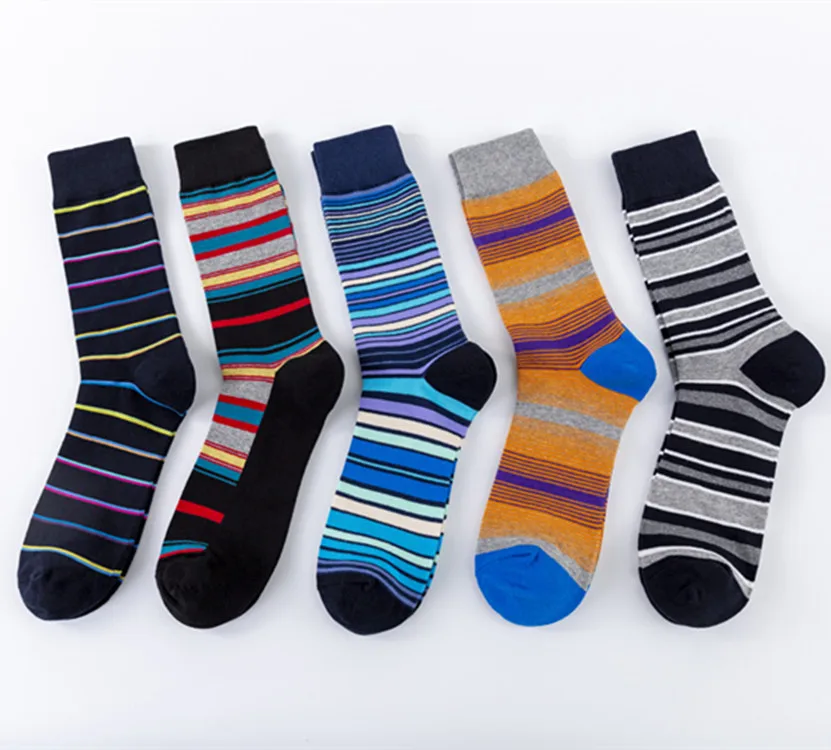 Fall Winter European Hosiery Male Latest New Socks China Wholesale Striped Crew Socks