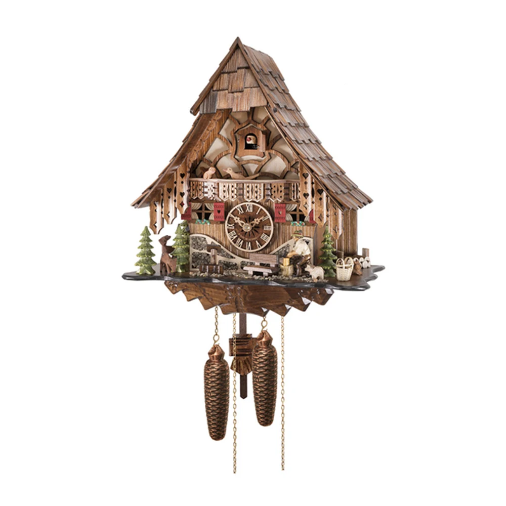 Механические часы с кукушкой и лесорубом ручной работы в Германии