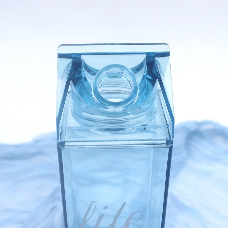 
Milk tea Carton plastic water bottle, BPA Free Square Shape Unicorn milk box bottle 