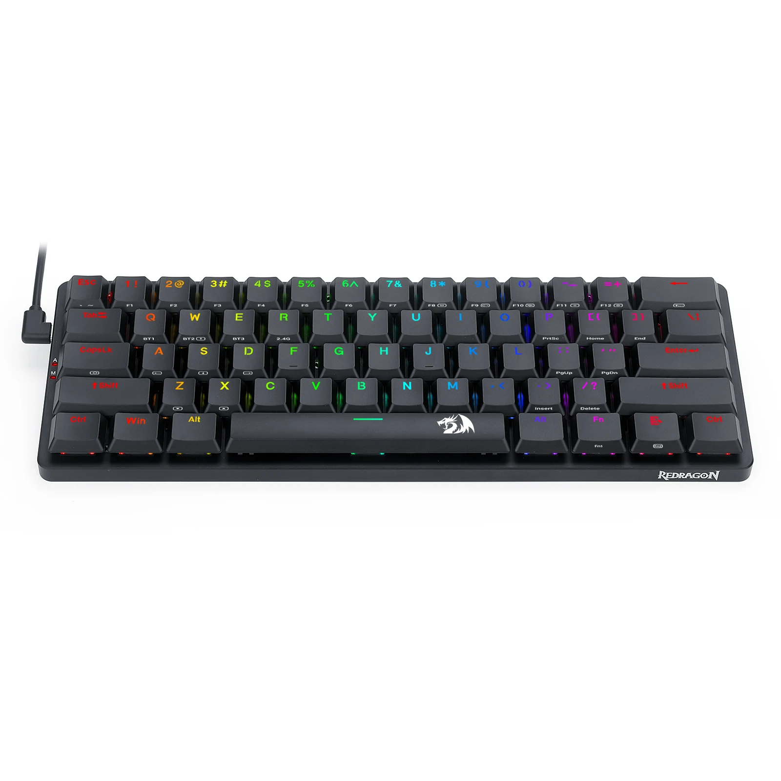 Electronic Keyboard PC Red Dragon K615P-KBS Wireless Tri-Mode RGB Thin Low Profile Blue Switch Mechanic Keyboard