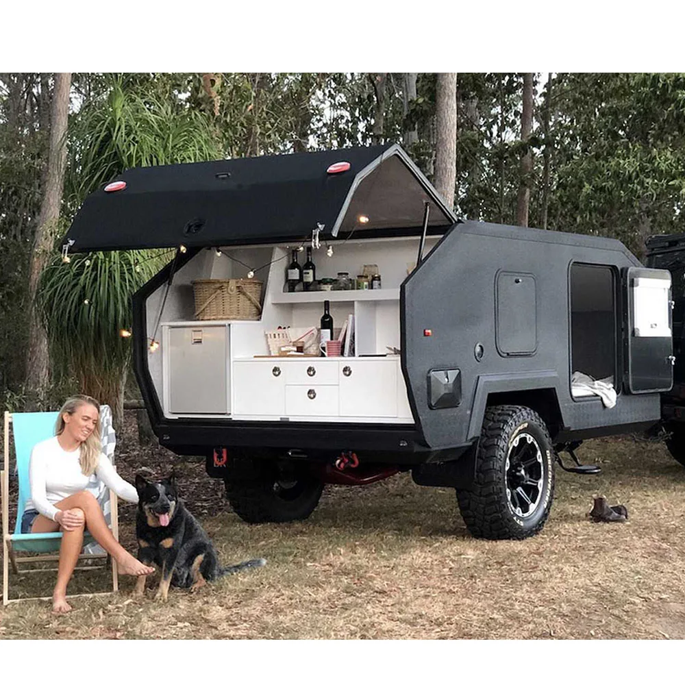 Австралийский классный роскошный горячеоцинкованный недорогой 4x4 индивидуальное приключение напольный холщовый тент трейлер для кемпера