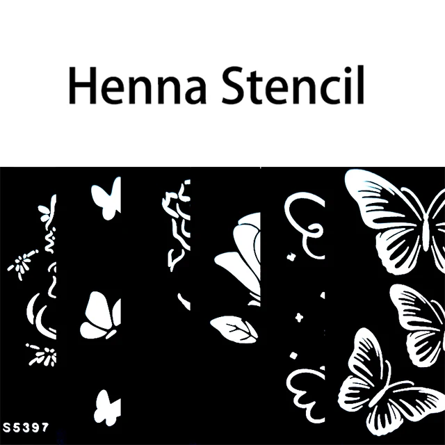 OEM custom tattoo products Butterfly pattern henna sticker tattoo stencils stuff supplies semi permanent tattoo non-toxic OEM