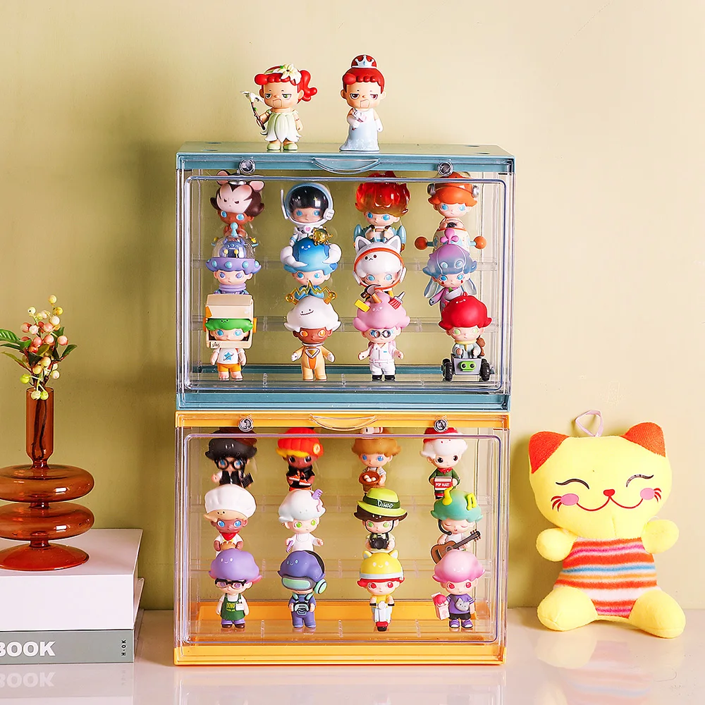 Home Storage & Organizing Clear Acrylic Display Case for Collectibles Assemble Cube Display Box Stand for Action Figures Toys