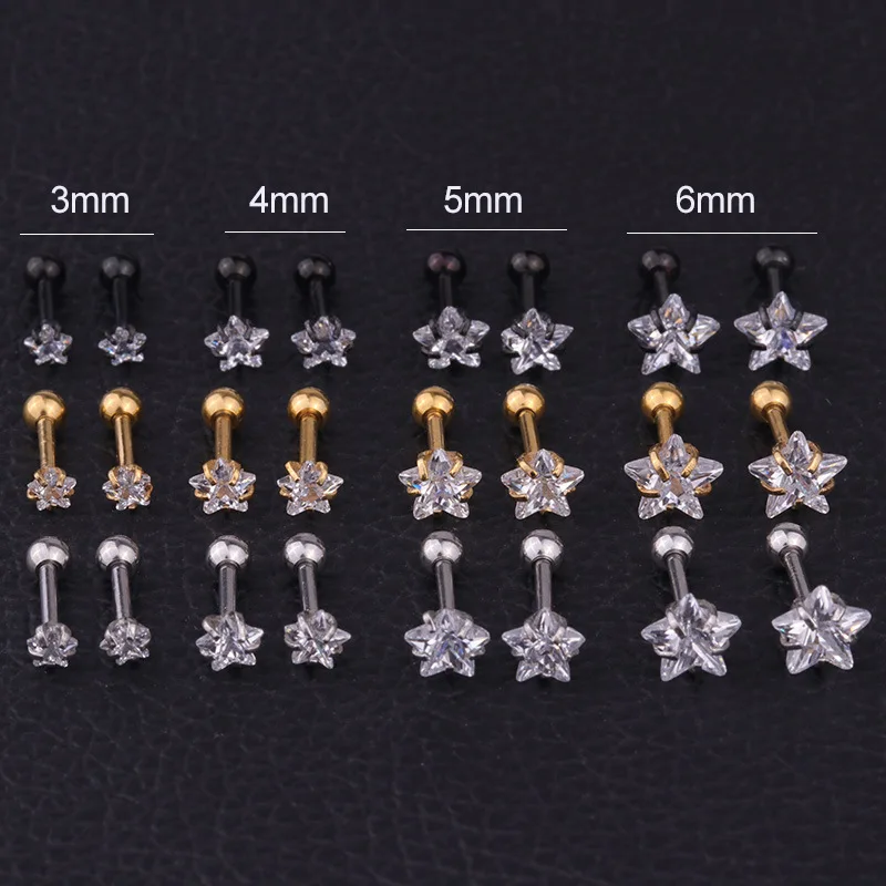 Серьги-гвоздики из титана G23 3-6 мм