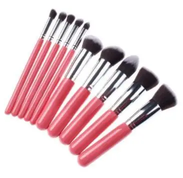 hot sell 10pcs black  Blush bronzing tt edge bh oval cosmetics brush kit