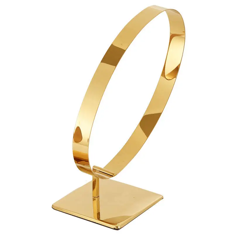 Wholesale Counter Stainless Steel Belt Hange Display Rack Gold Store Single Standing Belt Display Rack