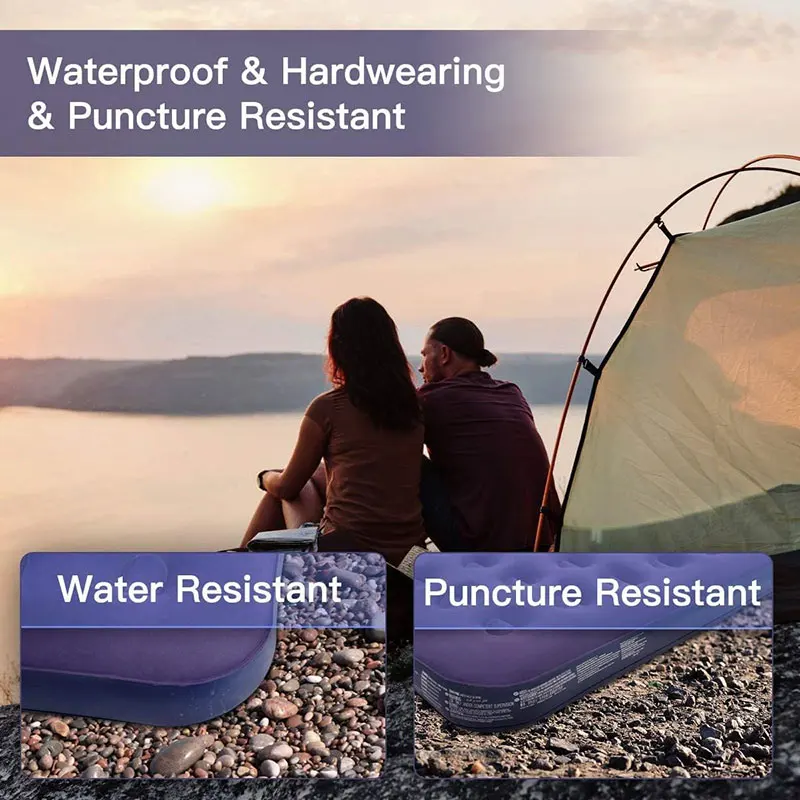 Single Camping Air Mattress PVC Inflatable Bed Blow Up Bed Folding Inflatable Mattress For Adult Travel Comfort Without Pump