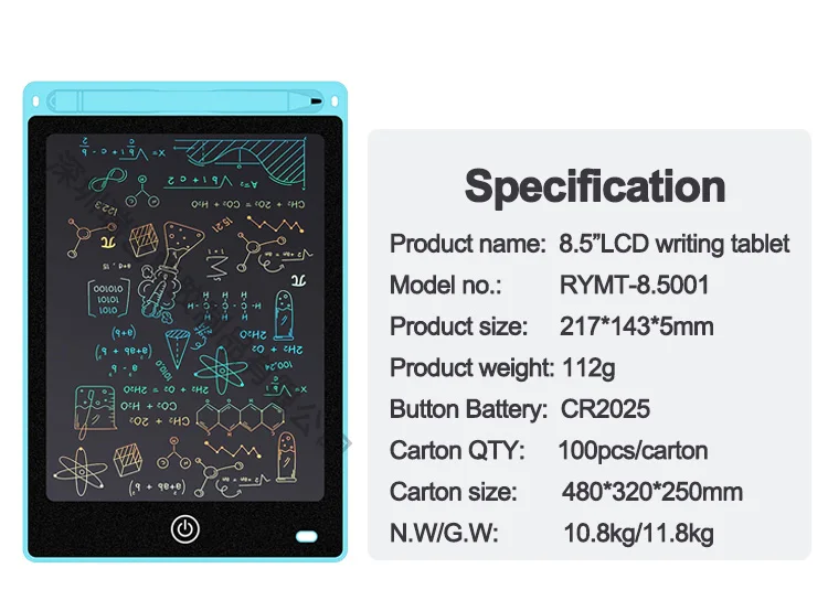 Digital Doodle Board Drawing Pad Gifts For Kids Memo Pad 85 inch LCD Writing Tablet