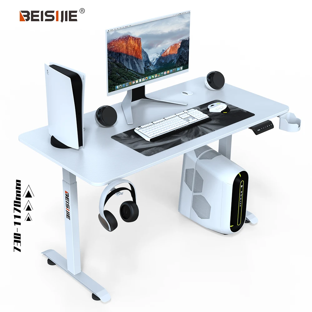 BEISIJIE AY-2 по оптовой цене от производителя регулируемый высоте Электрический стоячий стол стол-подставка белая рамка/столешница