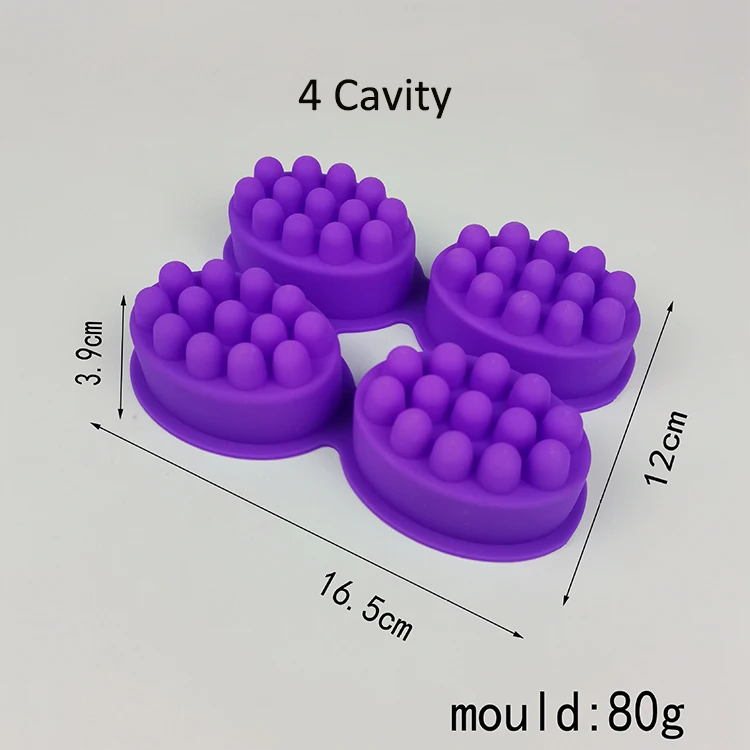 1/2/3/4/6/9 cavity Massage Silicone Molds 3D Silicone Massage Bar Soap Molds for DIY handmade soap