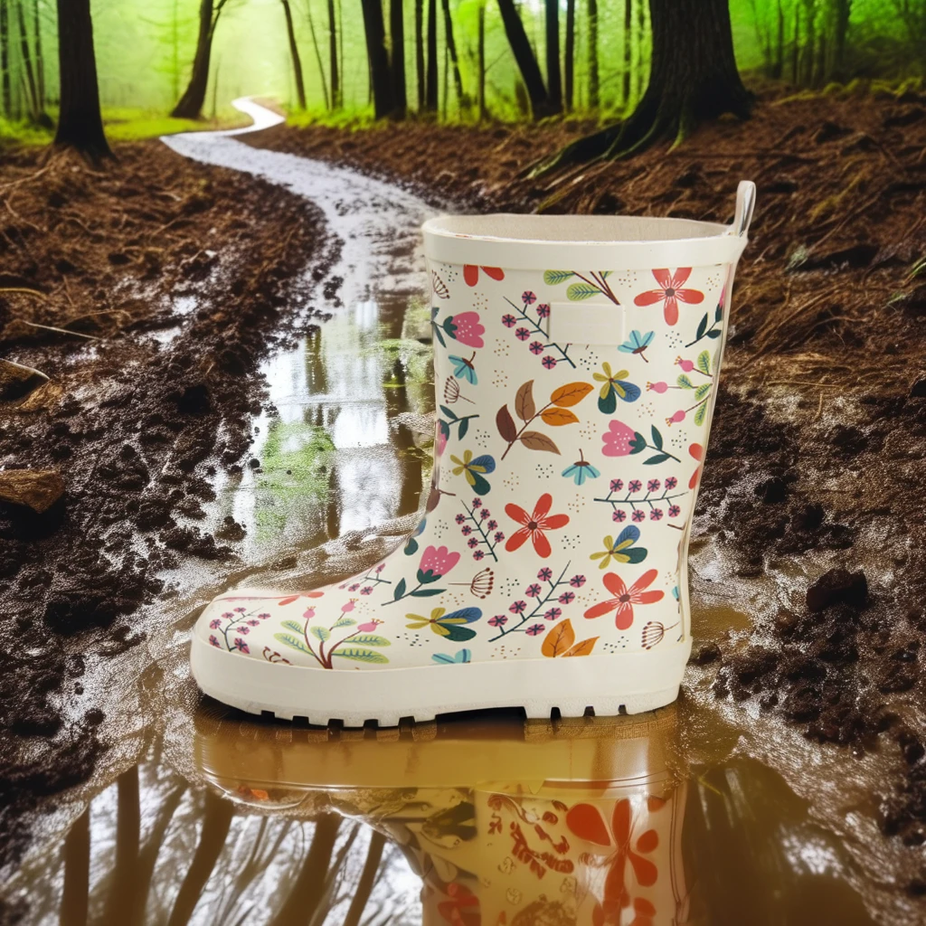 Customized LOGO Print Wellies Toddler Cute Rubber Rain Boots Kids Gumboots for Children Galoshes Wholesale Children GumBoots