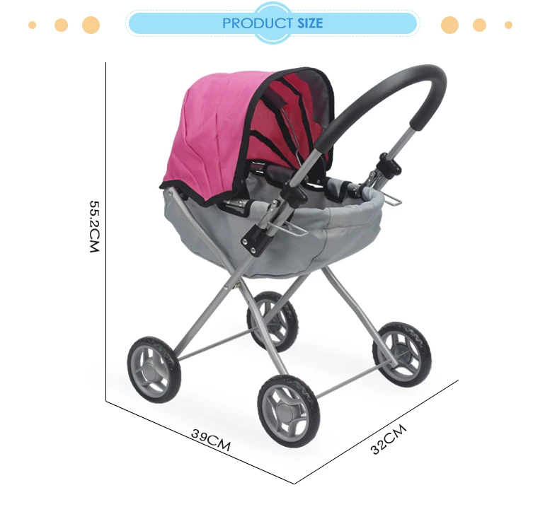 Dollri Starri Best Sellers on line 13MM Classical European Style  Baby Doll Pram Stroller for Toddler Pram Toys