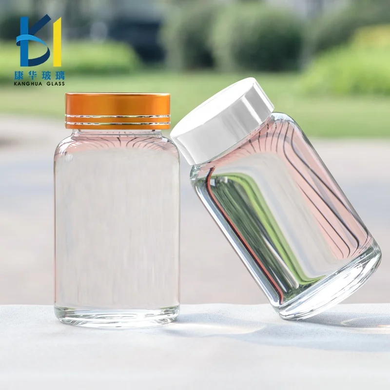Wholesale Pill Bottles Glass 100ml Glass Bottle Supplement Bottle For 60 Capsules