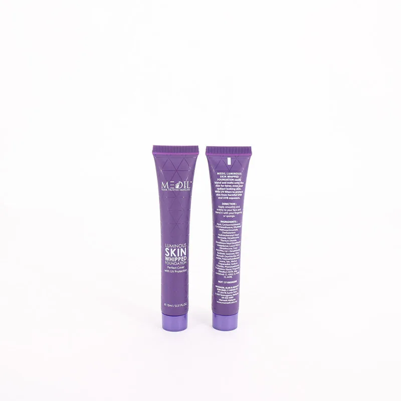 Purple Colored Cosmetic Plastic PE Tube for Foundation Packaging