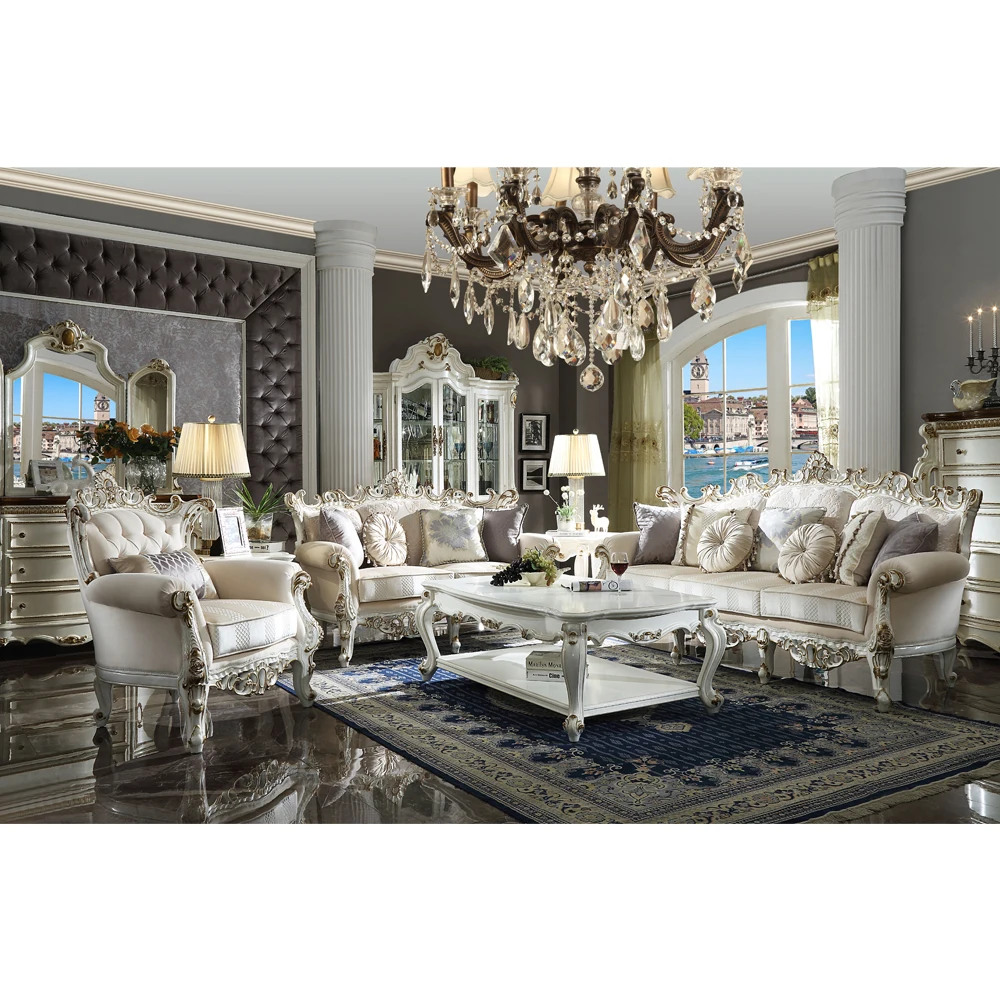 Adorable Design Living Sofa  American Romantic Coffee Table whole Living Room Set