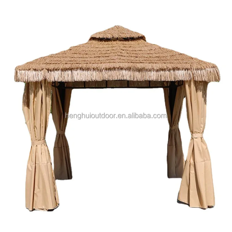 Outdoor Beach Garden Umbrella Hawaii seaside fashion parasol 2.5m 3m natural color outdoor grass straw beach umbrella with tilt