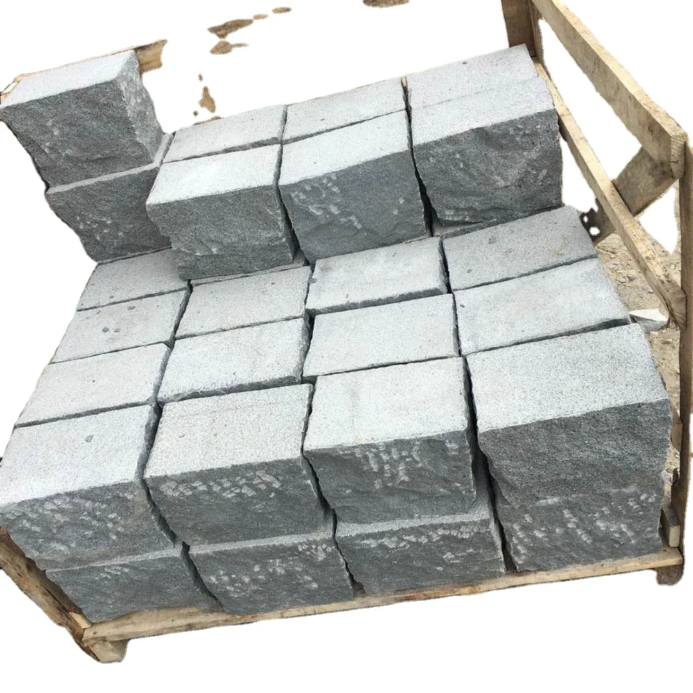 Chinese wholesale black natural split cubes stone for Paving