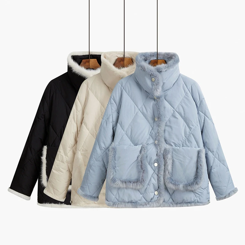 Stylish Women Short Down Jacket Women Winter  Sweet Coats Water Mink Down Jacket