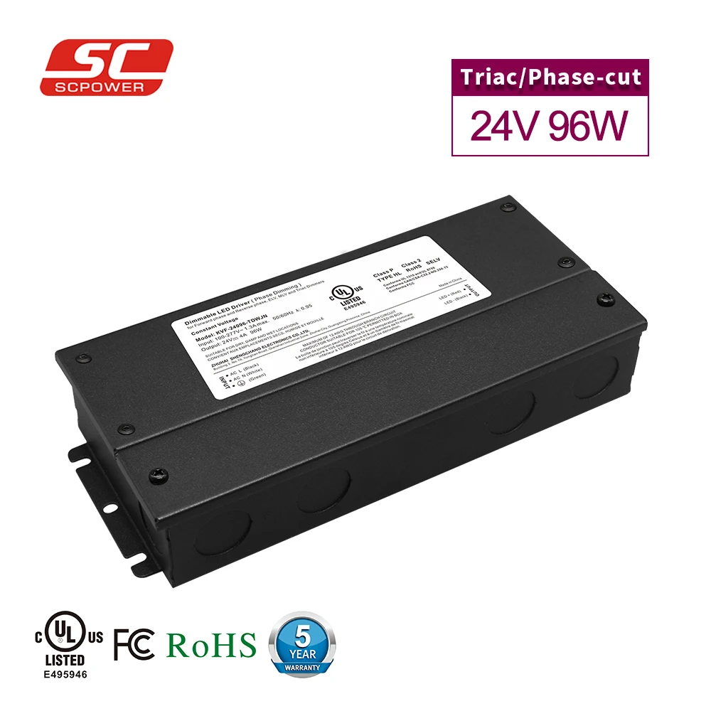 100-277V AC 24V DC 96W  MLV ELV Forward phase  reverse phase triac dimmer compatible LED Driver
