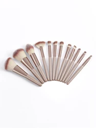 2022 New Champagne Gold Grey 12 Pcs Classic Design Chinese Factory Custom Brushes Fashion Sexy Private Label Makeup Brush Set