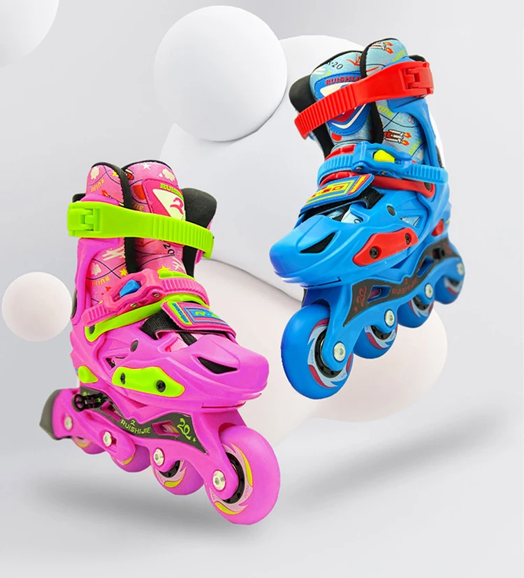 EACH Wholesale Four Wheel Roller Skates Size Adjustable Brake Removable Children Roller Skates For Kids