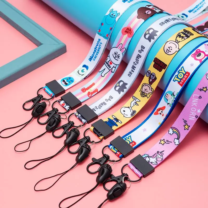Милый шнурок, брелок для ключей, оптовая продажа от производителя, индивидуальные одинарные двусторонние ремешки для мобильного телефона с принтом