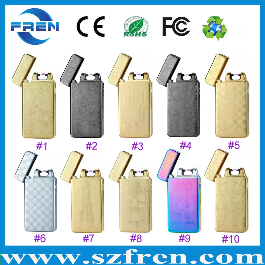 FR 601 Feuerzeug Usb беспламенная катушка для кемпинга электронные сигареты из цинкового сплава Классическая Подарочная коробка с логотипом OEM 100 шт./коробка
