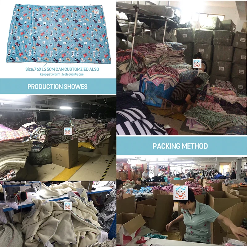 COLLABOR Customized Printing Warm Animal Print Puppy Fleece Soft Blanket Beds Mat Pet Dog Cat Paw Printed Fleece Blanket Mat