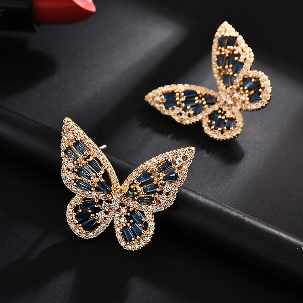 
Mister Jewelry Screw Back Butterfly Stud Earrings for Women 