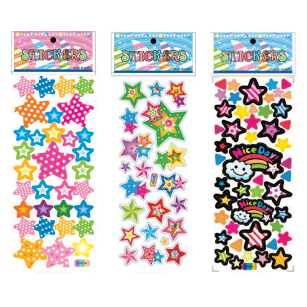 Custom printed pvc stickers, sticky waterproof PVC labels, company logo design cartoon star stickers