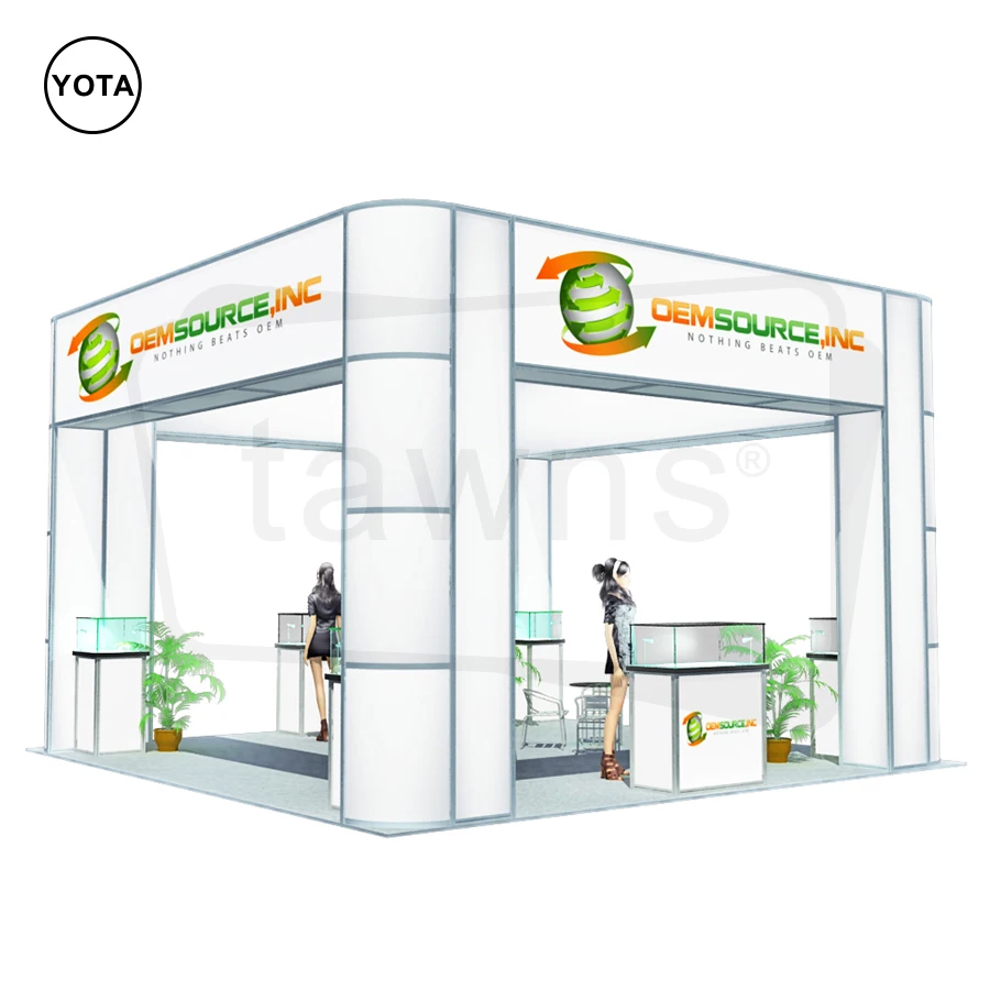 Tawns Quick Assemble Modular Aluminum Portable Show Case Fair Expo Folding Display Spiral Tower 6x6 Trade Show Exhibition Booth