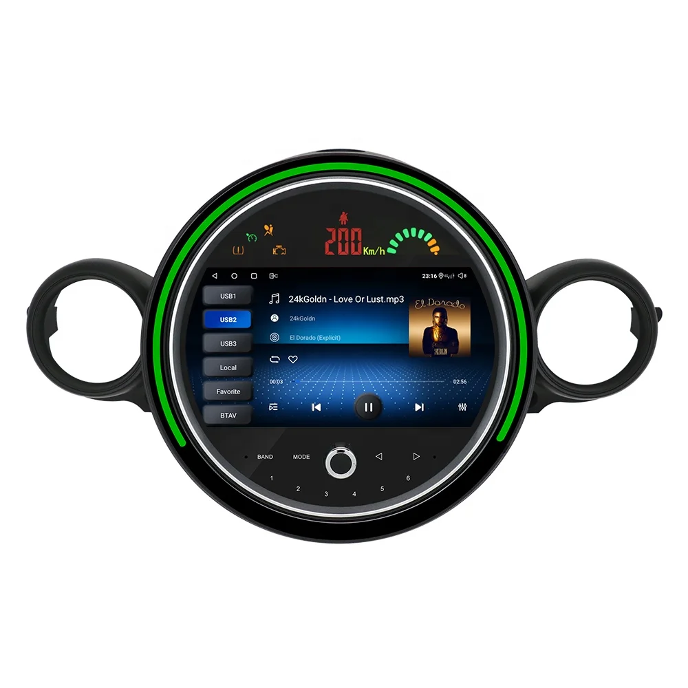 Route Android 8 core car stereo for BMW mini cooper R56 Car gps navigation support original joystick ambient light Car audio