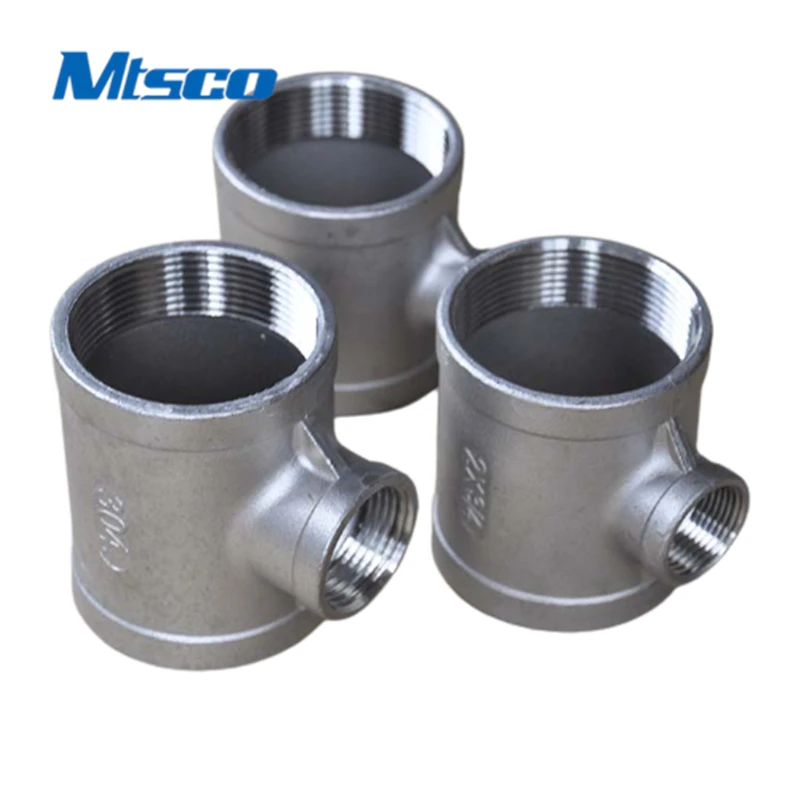 Casting Fittings Stainless Steel Threaded Tee Male Female 304 316 NPT 150lb Elbow Equal Hexagon SR/ Polish