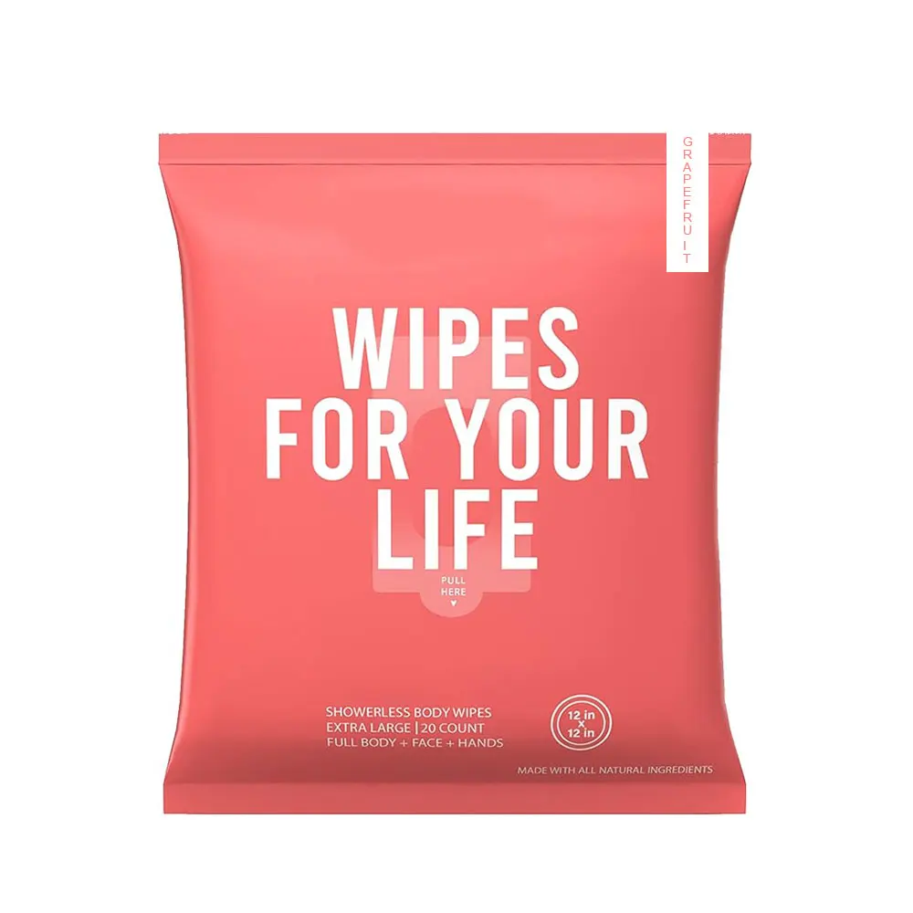 Grapefruit Bathing Wipes Premoistened and Aloe Vera Enriched for Maximum Cleansing and Deodorizing Microwaveable