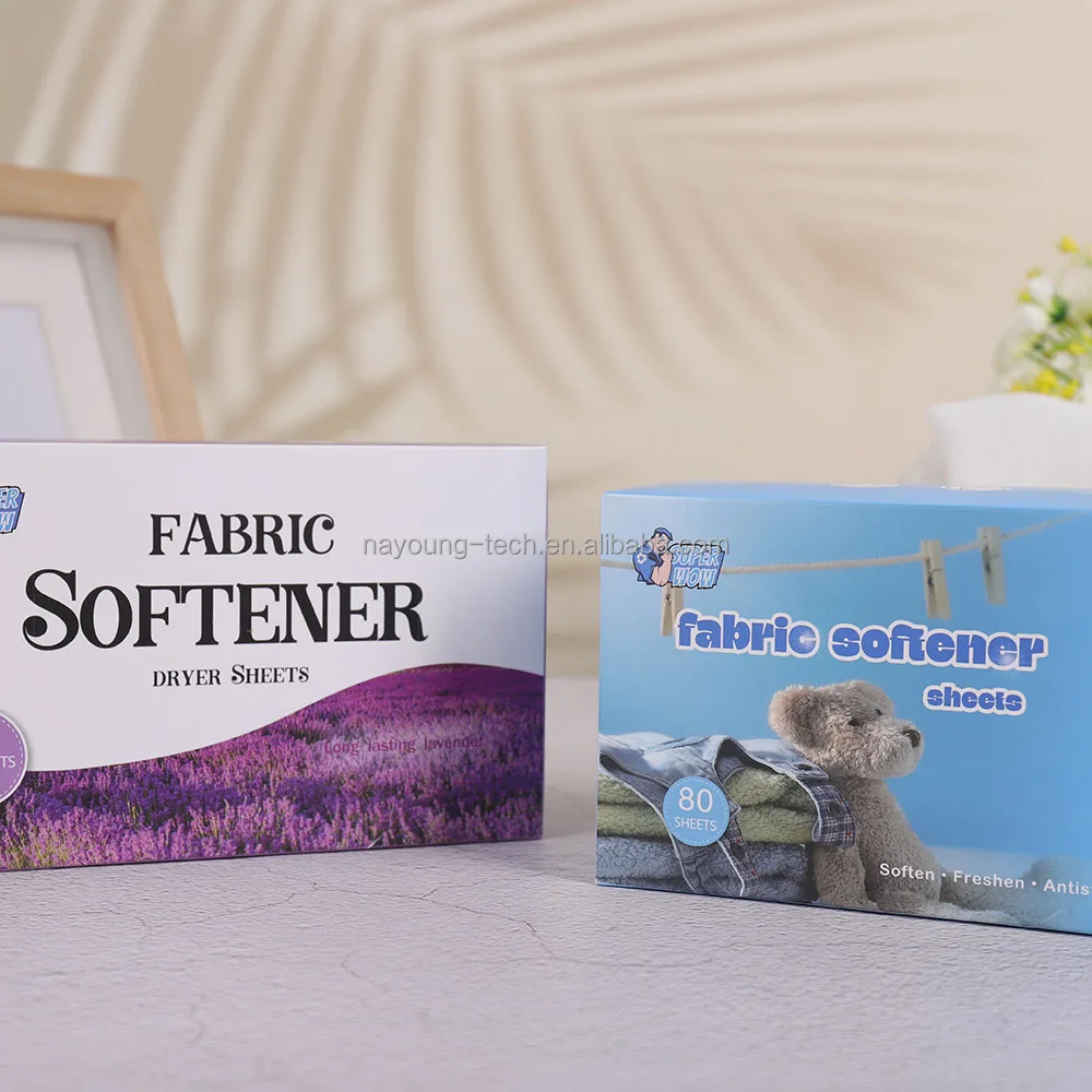 Customized Logo Tumble Dryer Sheet Fabric Softener Dryer Sheets Factory supplied High Efficiency Soften Clothes