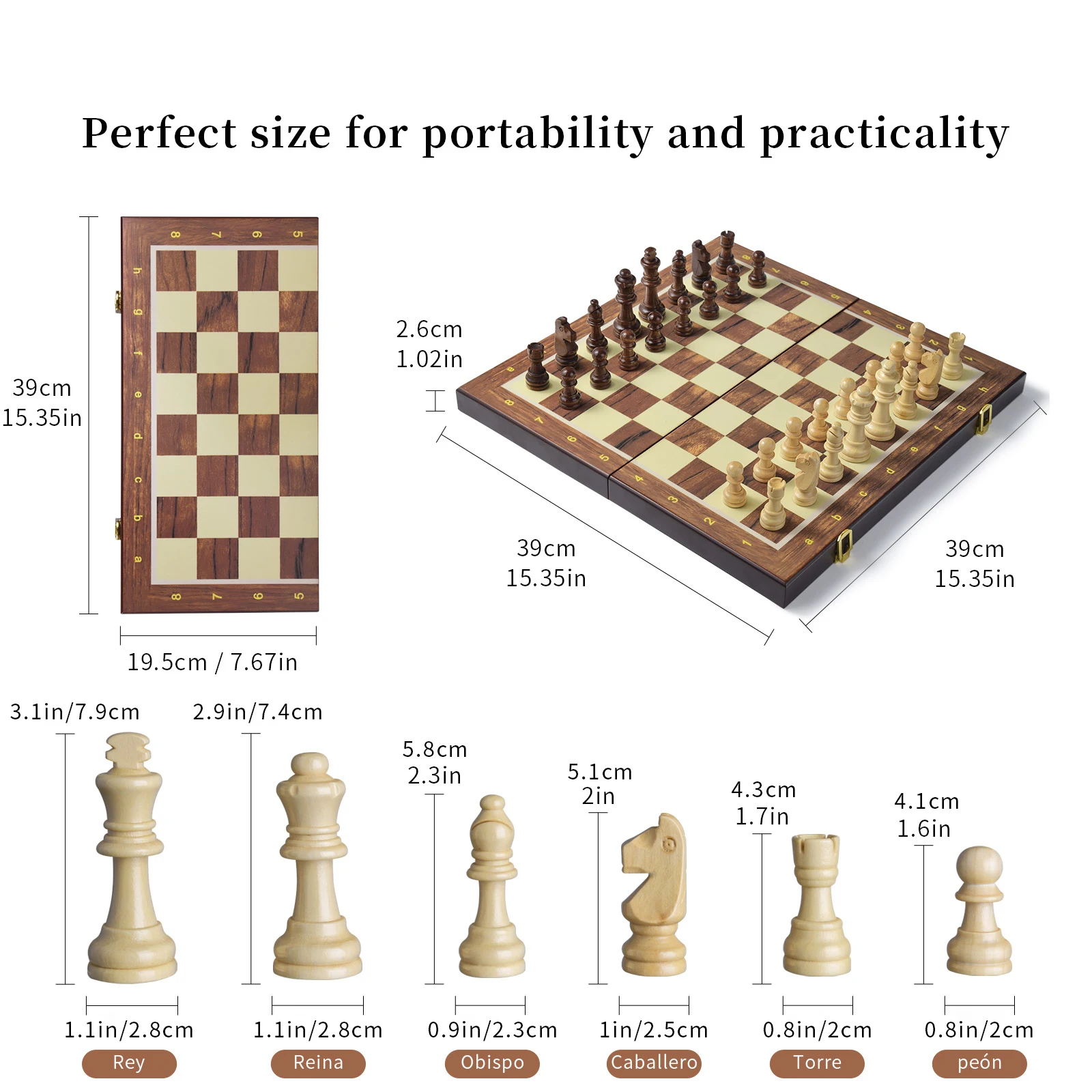 Ready To Ship High-end Folding Developmental Chess Pieces Game Set With Board Lock Box For Child Adults Gift