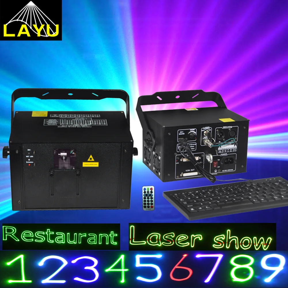 1W text laser light projector with keyboard and remote controller